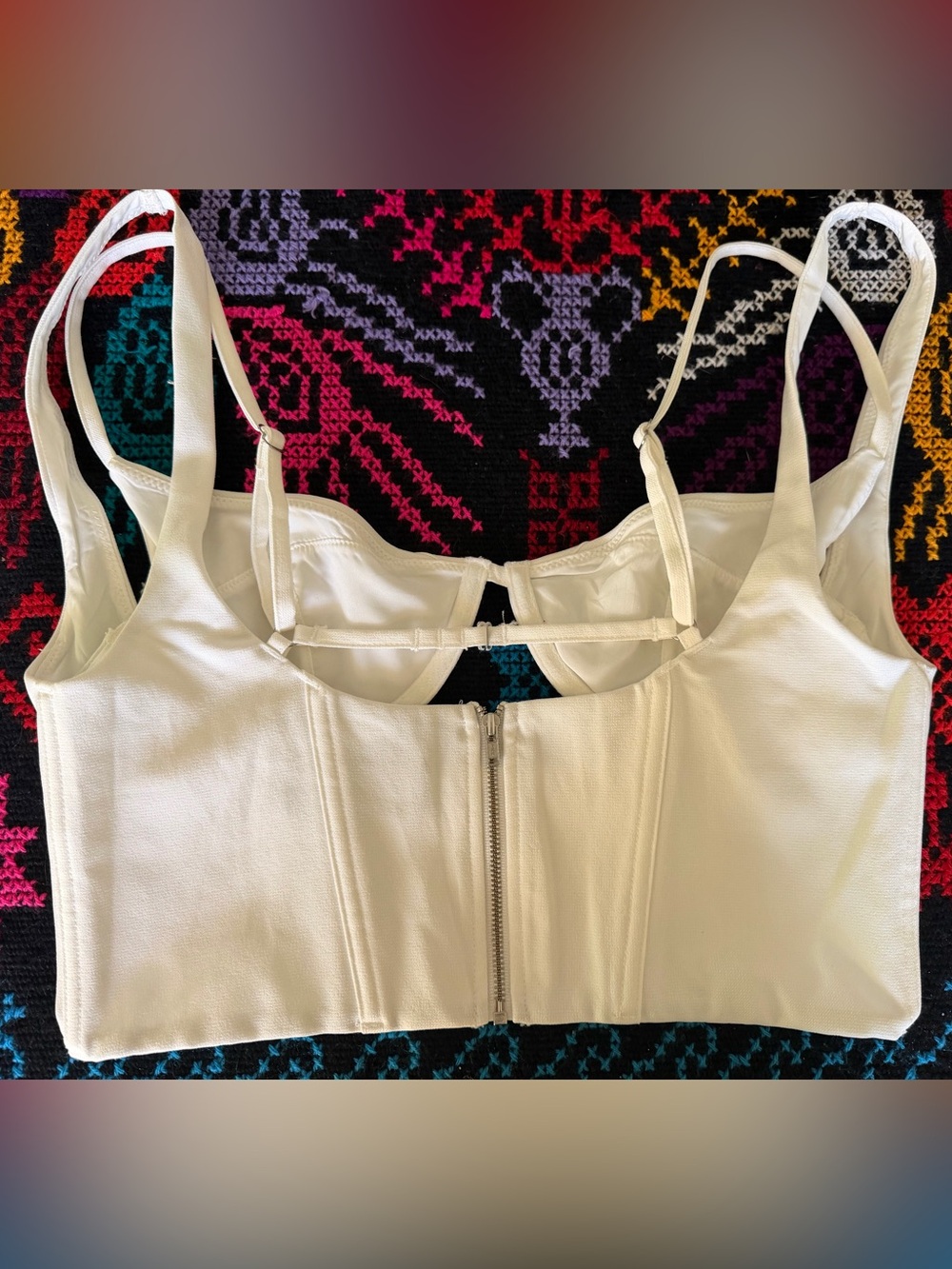 White Fox Boutique White Cropped Bustier Top - Picture 2 of 3